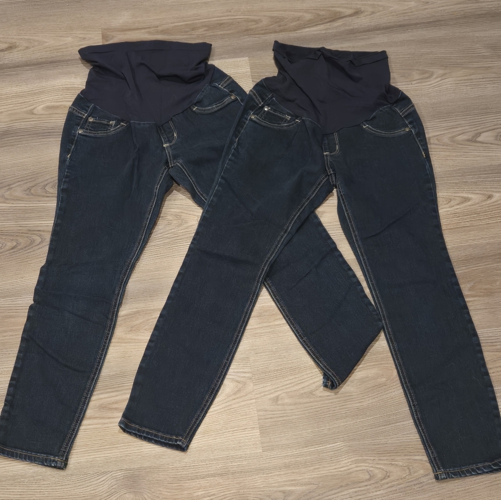 Indigo Blue Women's Dark Blue Maternity Jeans Size Petite XS